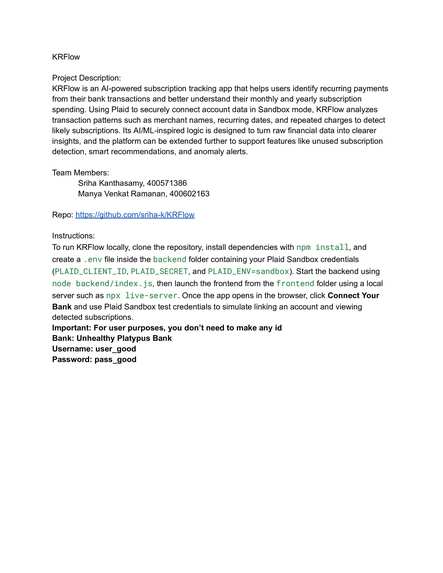 KRFlow – screenshot 1