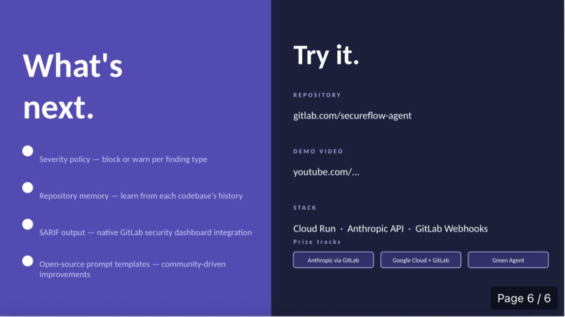 The Idea: SecureFlow — AI Security Agent for GitLab CI/CD – screenshot 5