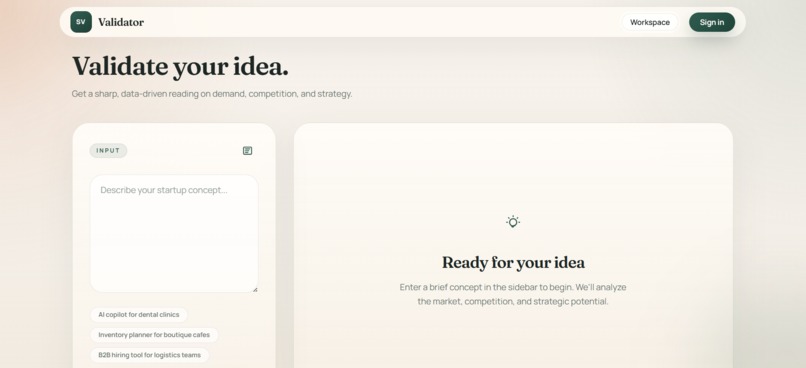 AI Startup Idea Validator & Research Agent – screenshot 2
