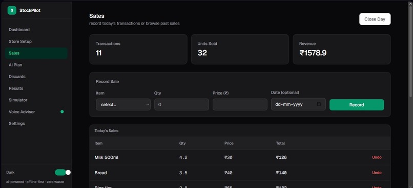 StockPilot — AI Demand Forecasting for Zero-Waste Stores – screenshot 8
