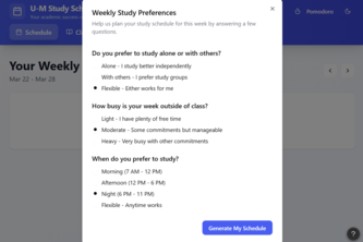 U-M Study Schedule: Your Academic Success Companion