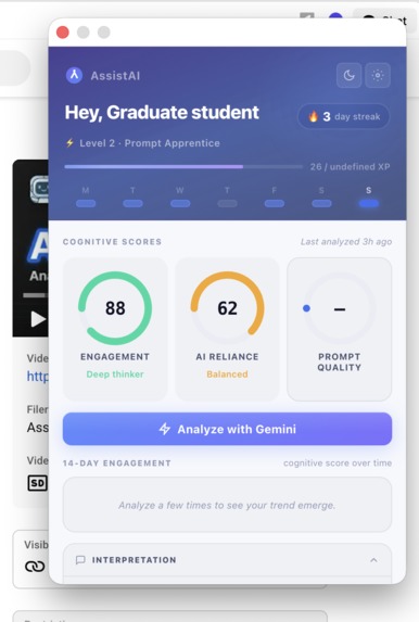  AssistAI - Measure Your Cognitive Engagement With AI – screenshot 4