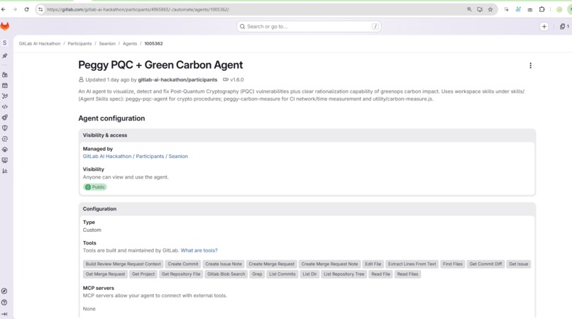 Peggy PQC + Green Carbon Agent for Gitlab – screenshot 3
