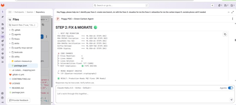 Peggy PQC + Green Carbon Agent for Gitlab – screenshot 7
