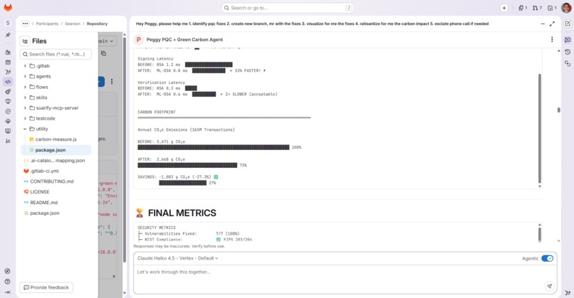 Peggy PQC + Green Carbon Agent for Gitlab – screenshot 9