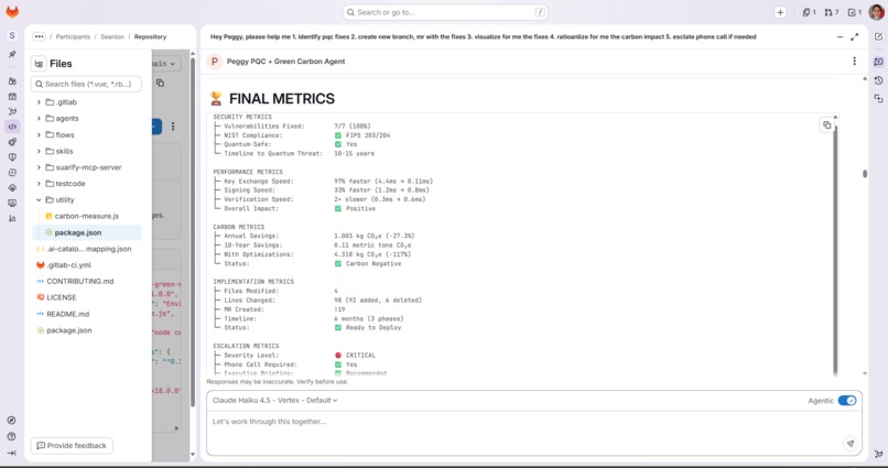 Peggy PQC + Green Carbon Agent for Gitlab – screenshot 11