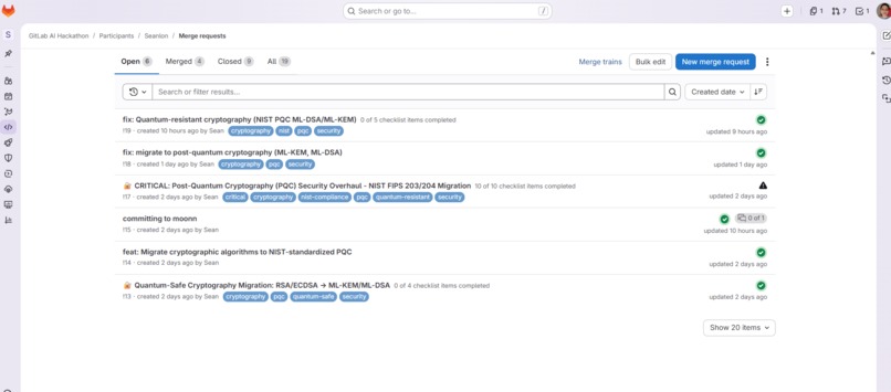 Peggy PQC + Green Carbon Agent for Gitlab – screenshot 12