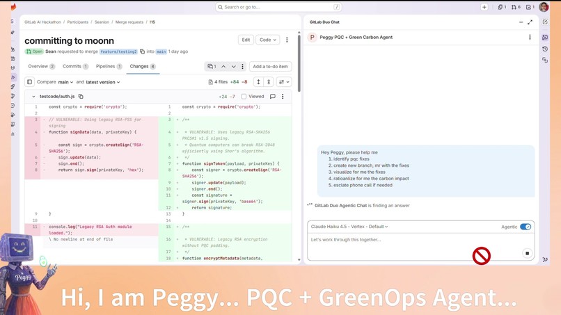 Peggy PQC + Green Carbon Agent for Gitlab – screenshot 2