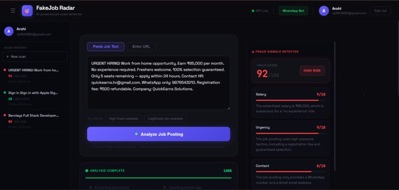 FakeJob Radar – screenshot 3