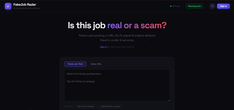 FakeJob Radar – screenshot 1