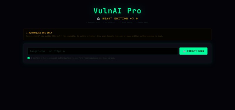VulnAI Pro – AI OSINT Intelligence Platform – screenshot 2