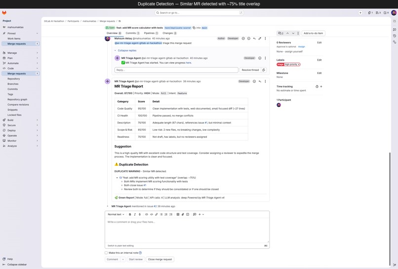 MR Triage Agent – screenshot 2