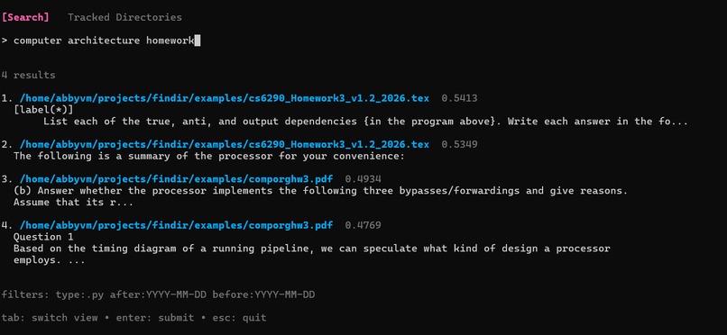 Findir – screenshot 2