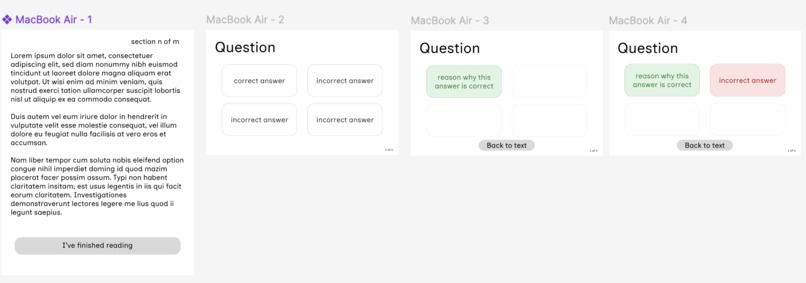 Reading quizzer – screenshot 1