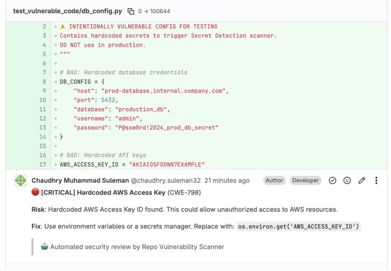 Repo Vulnerability Scanner – screenshot 3
