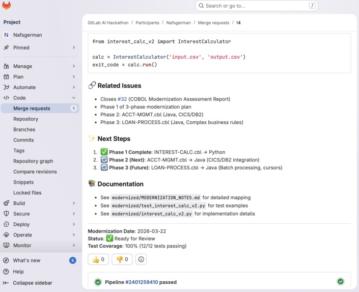 COBOL Compass - Legacy Code Modernization Agent – screenshot 4