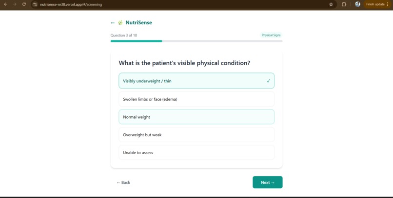 NutriSense | AI Malnutrition Risk Screener – screenshot 2