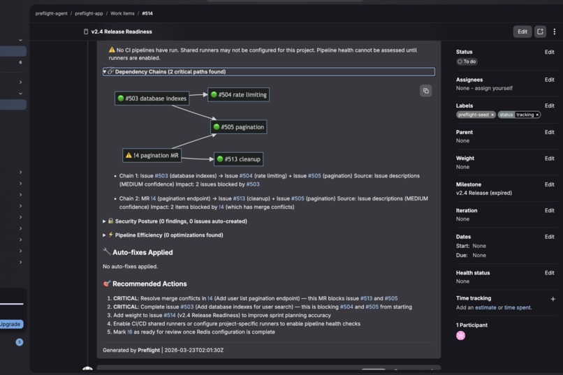 Preflight - The sprint checklist that runs itself. – screenshot 2