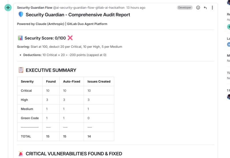 Security Guardian: Autonomous DevSecOps Flow – screenshot 1