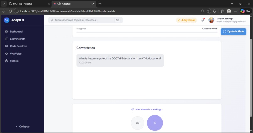 AdaptEd: Multi-Agent RAG Powered Adaptive Learning Platform – screenshot 6