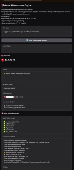 Real time AI Governance Engine  – screenshot 2