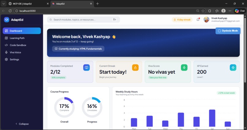 AdaptEd: Multi-Agent RAG Powered Adaptive Learning Platform – screenshot 1