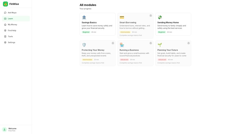 FinWise — AI Financial Coach for Emerging Markets – screenshot 2