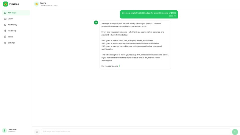 FinWise — AI Financial Coach for Emerging Markets – screenshot 5