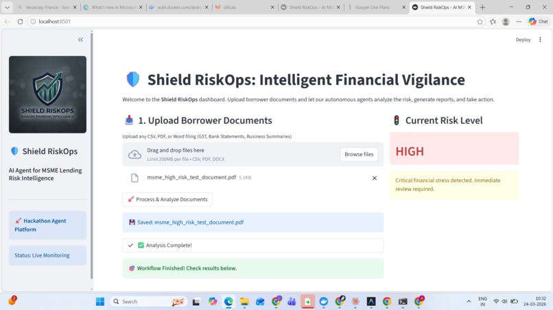 MSME Risk Intelligence Agent – screenshot 1