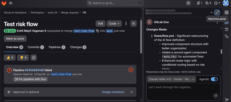 AI Merge Risk Guardian – screenshot 2