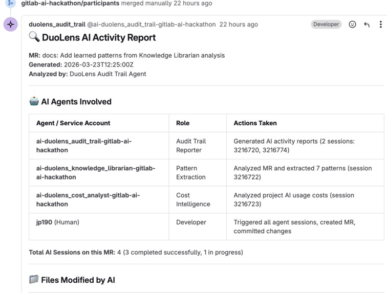 DuoLens — AI Agent Observability for GitLab – screenshot 4