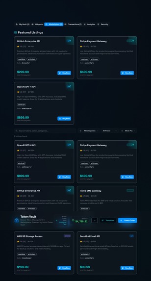 Enterprise-Grade API Token Vault Marketplace  – screenshot 3