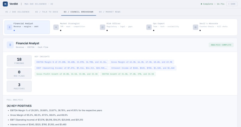 Verdikt | AI-Powered M&A Due Diligence – screenshot 3