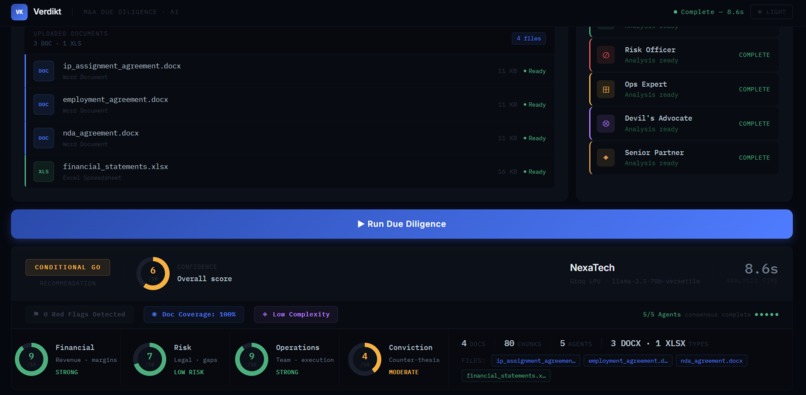 Verdikt | AI-Powered M&A Due Diligence – screenshot 5