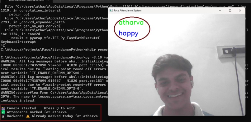 AI-Powered Face Attendance & Monitoring System – screenshot 3
