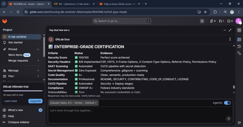 G-Lab Sentinel v3.1: Autonomous DevSecOps AI Agent – screenshot 12
