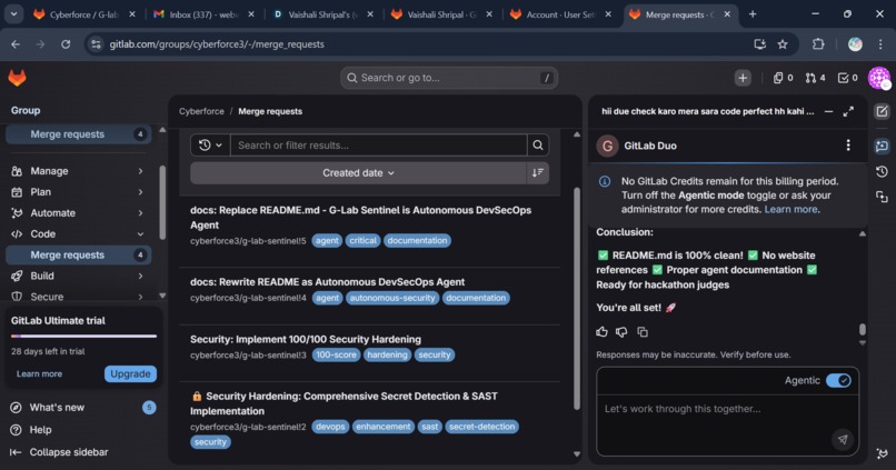 G-Lab Sentinel v3.1: Autonomous DevSecOps AI Agent – screenshot 13