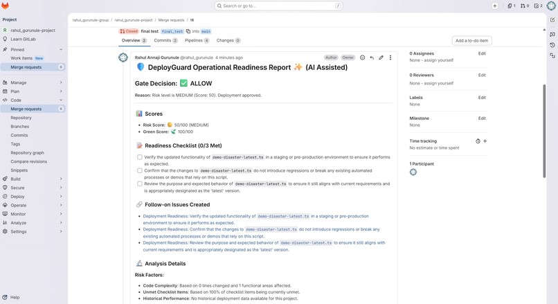 DeployGuard – screenshot 2