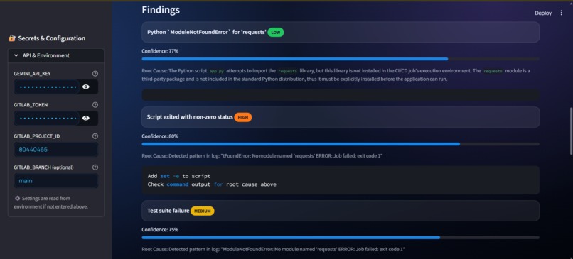 AutoHeal CI – screenshot 3