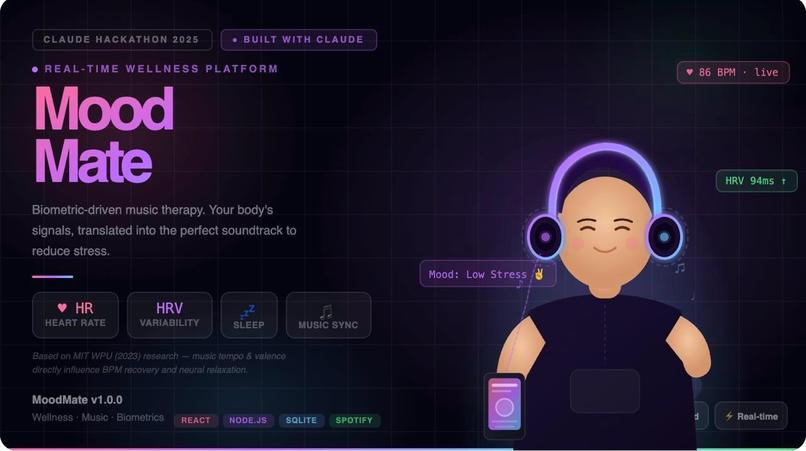 MoodMate, AI-Powered Wellness Through Music – screenshot 1