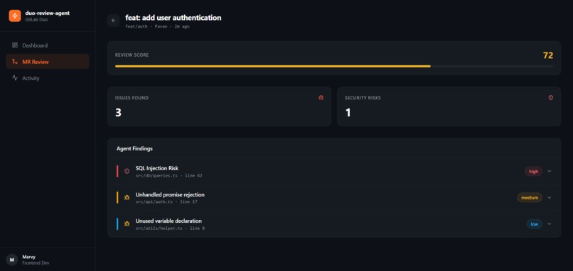duo-review-agent – screenshot 2