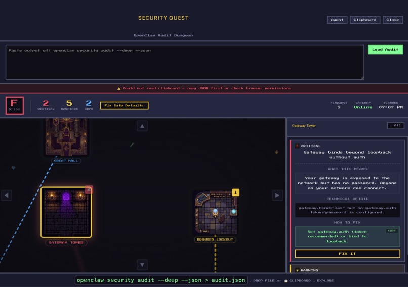 Openclaw Security Quest – screenshot 1