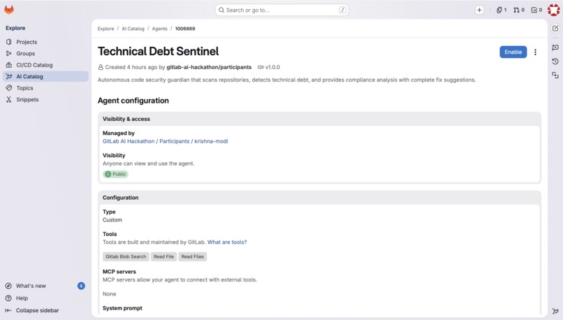 Technical Debt Sentinel – screenshot 1