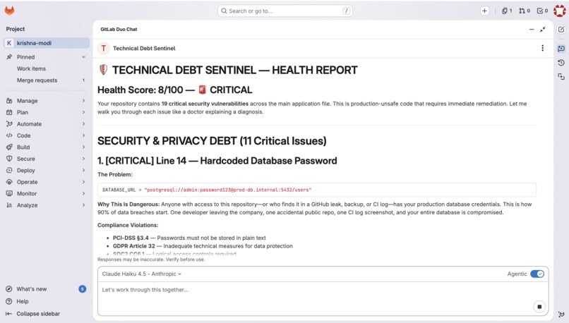 Technical Debt Sentinel – screenshot 3