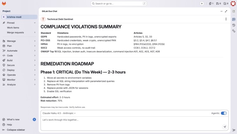 Technical Debt Sentinel – screenshot 4