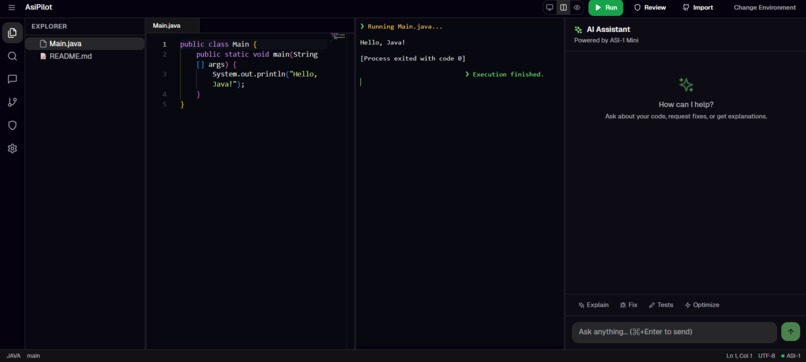 AsiPilot : A WebIDE powered by asi-1 – screenshot 2