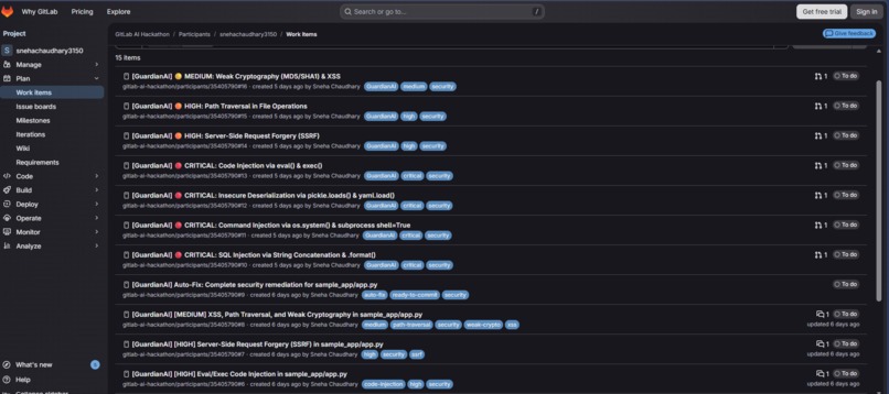 GuardianAI DevSecOps – screenshot 1