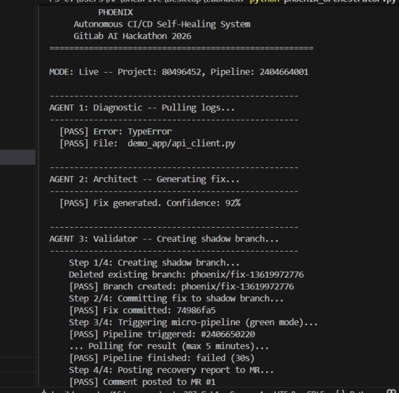 Project Phoenix — Autonomous CI/CD Self-Healing – screenshot 1