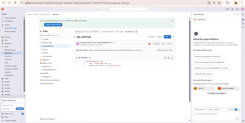 Project Phoenix — Autonomous CI/CD Self-Healing – screenshot 3