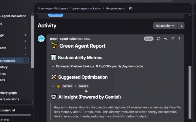 Green Agent: Sustainable Code Intelligence – screenshot 2